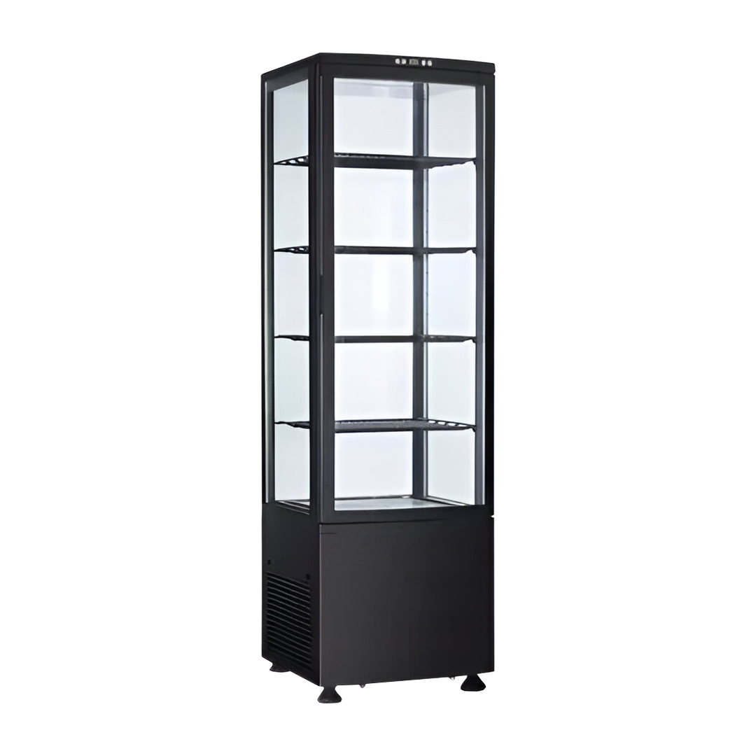 109660-1-1 (1) Vitrina Pastelera Pedestal GVP-235 Negra 235 Litros Ita